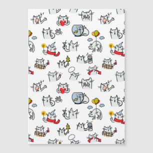 Grappige katten, melk en magie. magnetische uitnodiging