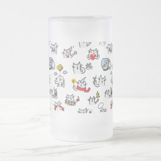 Grappige katten, melk en magie. matglas bierpul (Center)