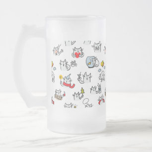 Grappige katten, melk en magie. matglas bierpul