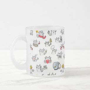 Grappige katten, melk en magie. matglas koffiemok
