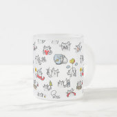 Grappige katten, melk en magie. matglas koffiemok (Voorkant rechts)