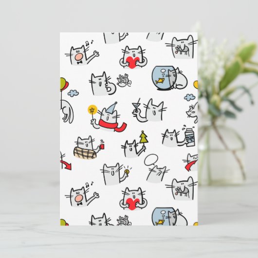 Grappige katten, melk en magie. menu (Staand voorkant)