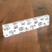 Grappige katten, melk en magie. naambordje (Zijkant)