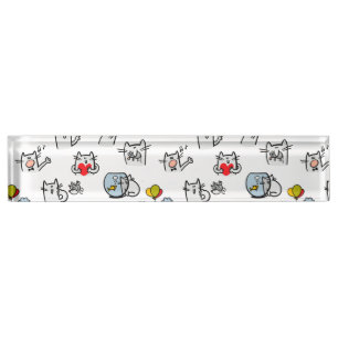 Grappige katten, melk en magie. naambordje