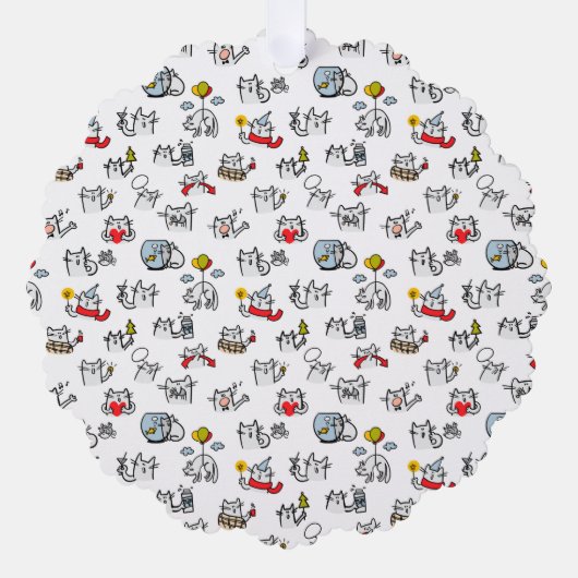 Grappige katten, melk en magie. ornament kaart (Voorkant)