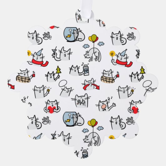 Grappige katten, melk en magie. ornament kaart (Voorkant)