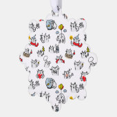 Grappige katten, melk en magie. ornament kaart (Links)