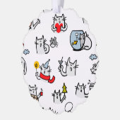 Grappige katten, melk en magie. ornament kaart (Links)