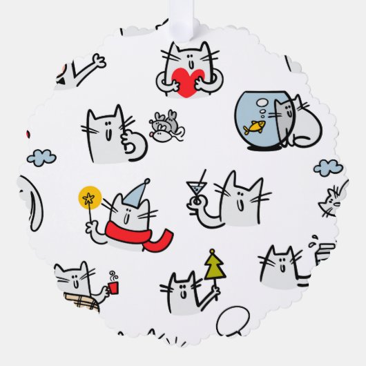 Grappige katten, melk en magie. ornament kaart (Voorkant)