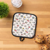 Grappige katten, melk en magie. pannenlap (Top down)