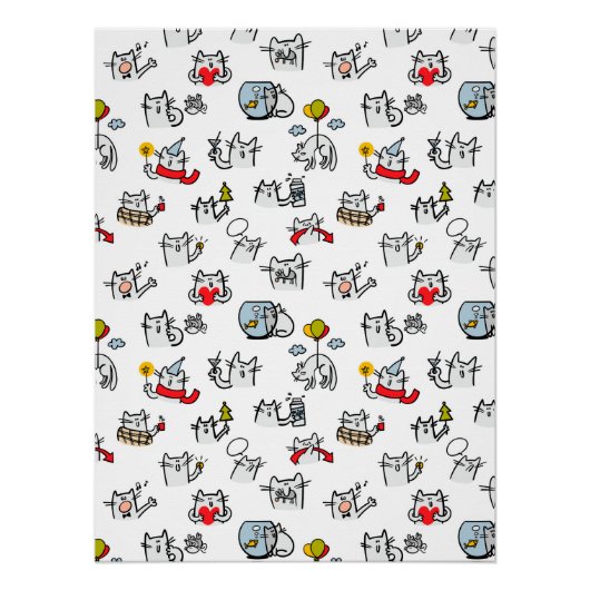Grappige katten, melk en magie. perfect poster (Voorkant)