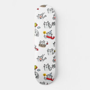 Grappige katten, melk en magie. persoonlijk skateboard
