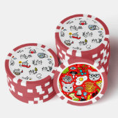 Grappige katten, melk en magie. poker chips (Opstapeling)