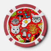 Grappige katten, melk en magie. poker chips (Achterkant)