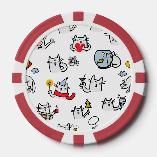 Grappige katten, melk en magie. poker chips (Voorkant)