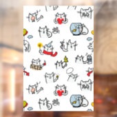 Grappige katten, melk en magie. raamsticker (Vel 2)