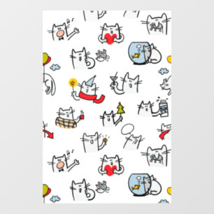 Grappige katten, melk en magie. raamsticker