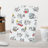 Grappige katten, melk en magie. reclamebord met voetstuk (Insitu)