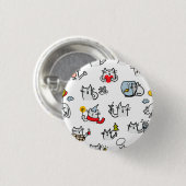 Grappige katten, melk en magie. ronde button 3,2 cm (Voorkant /achterkant)