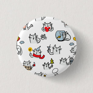 Grappige katten, melk en magie. ronde button 3,2 cm