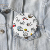 Grappige katten, melk en magie. ronde button 4,0 cm (In situ)