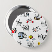 Grappige katten, melk en magie. ronde button 4,0 cm (Voorkant /achterkant)