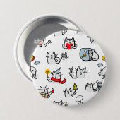 Grappige katten, melk en magie. ronde button 7,6 cm (Voorkant /achterkant)