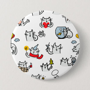 Grappige katten, melk en magie. ronde button 7,6 cm