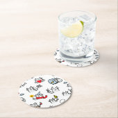 Grappige katten, melk en magie. ronde kartonnen onderzetter (Insitu)