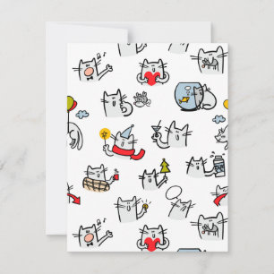 Grappige katten, melk en magie. RSVP kaartje
