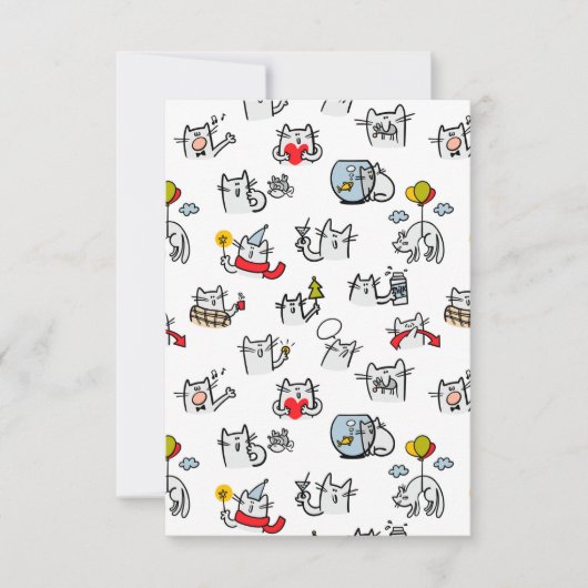 Grappige katten, melk en magie. RSVP kaartje (Voorkant)