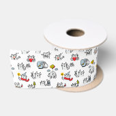 Grappige katten, melk en magie. satijnen lint (Spoel)
