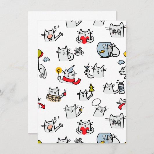 Grappige katten, melk en magie. save the date (Voorkant / Achterkant)