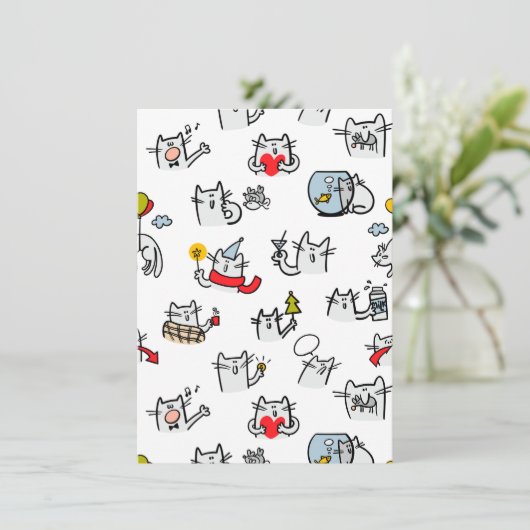 Grappige katten, melk en magie. save the date (Staand voorkant)