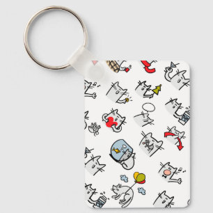 Grappige katten, melk en magie. sleutelhanger