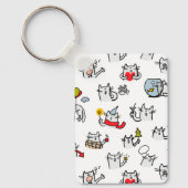 Grappige katten, melk en magie. sleutelhanger (Voorkant)