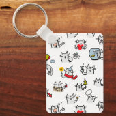 Grappige katten, melk en magie. sleutelhanger (Voorkant)