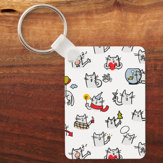 Grappige katten, melk en magie. sleutelhanger (Voorkant)