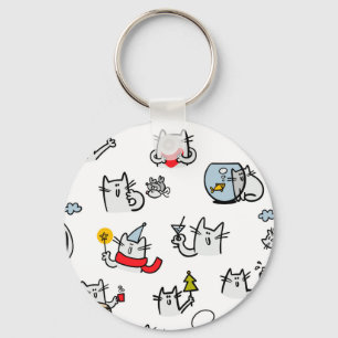 Grappige katten, melk en magie. sleutelhanger