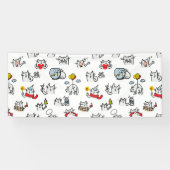 Grappige katten, melk en magie. spandoek (Horizontaal)