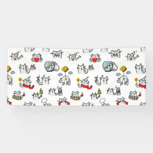 Grappige katten, melk en magie. spandoek