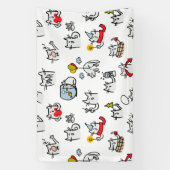 Grappige katten, melk en magie. spandoek (Verticaal)