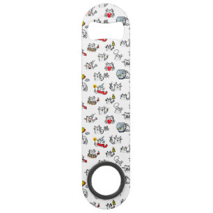 Grappige katten, melk en magie. speed flessenopener