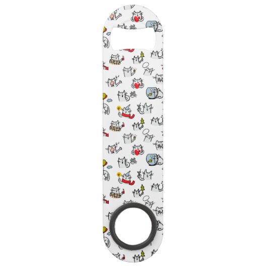 Grappige katten, melk en magie. speed flessenopener (Voorkant)