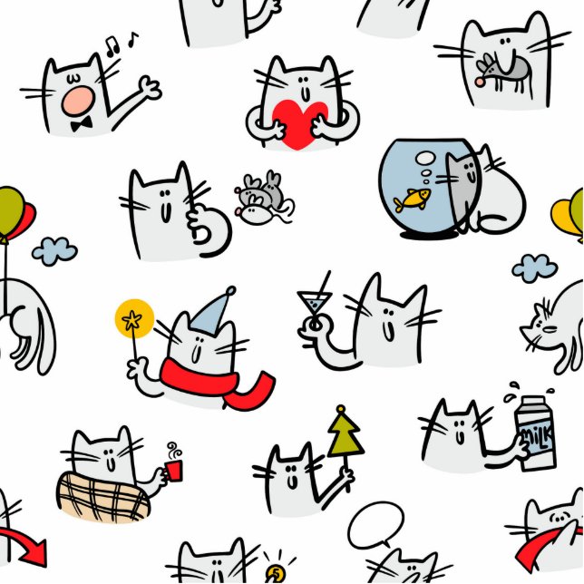 Grappige katten, melk en magie. staand fotobeeldje  (Voorkant)