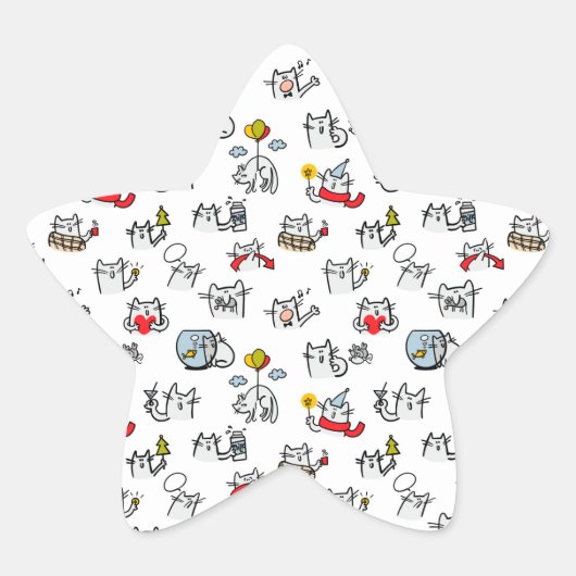 Grappige katten, melk en magie. ster sticker (Voorkant)