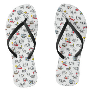 Grappige katten, melk en magie. teenslippers