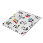 Grappige katten, melk en magie. tegeltje (Zijkant)