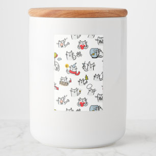 Grappige katten, melk en magie. voedselcontainer etiket