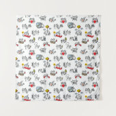 Grappige katten, melk en magie. wandkleed (Voorkant)